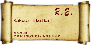 Rakusz Etelka névjegykártya